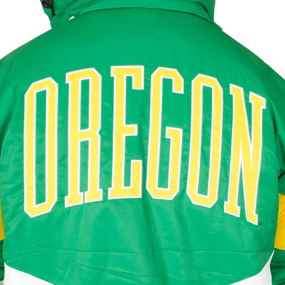 Interlocking UO, Green, Coat/Jacket, Polyester, Men, Unisex, Football, Homefield, Retro Style, Arched Oregon, Full Zip, 923546